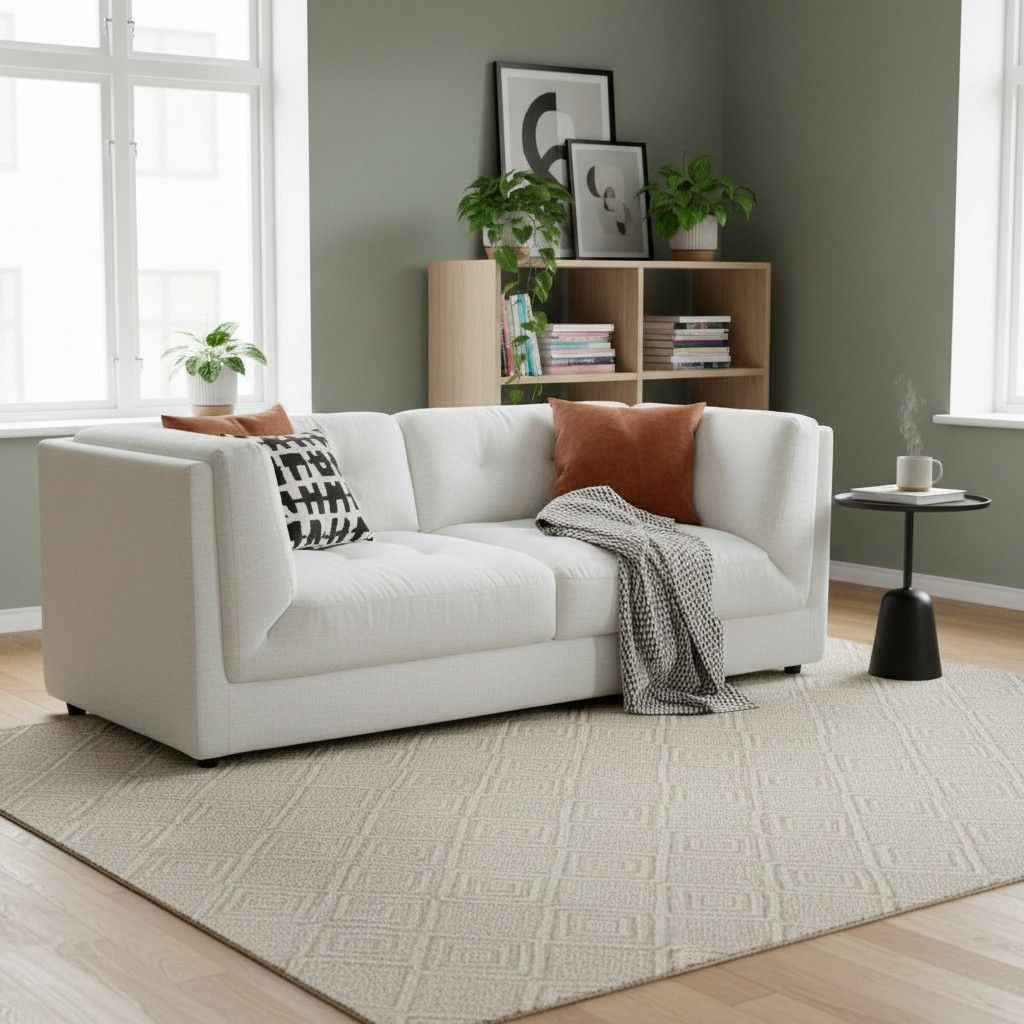 Orlando sohva valkoinen 3-istuttava löhösohva