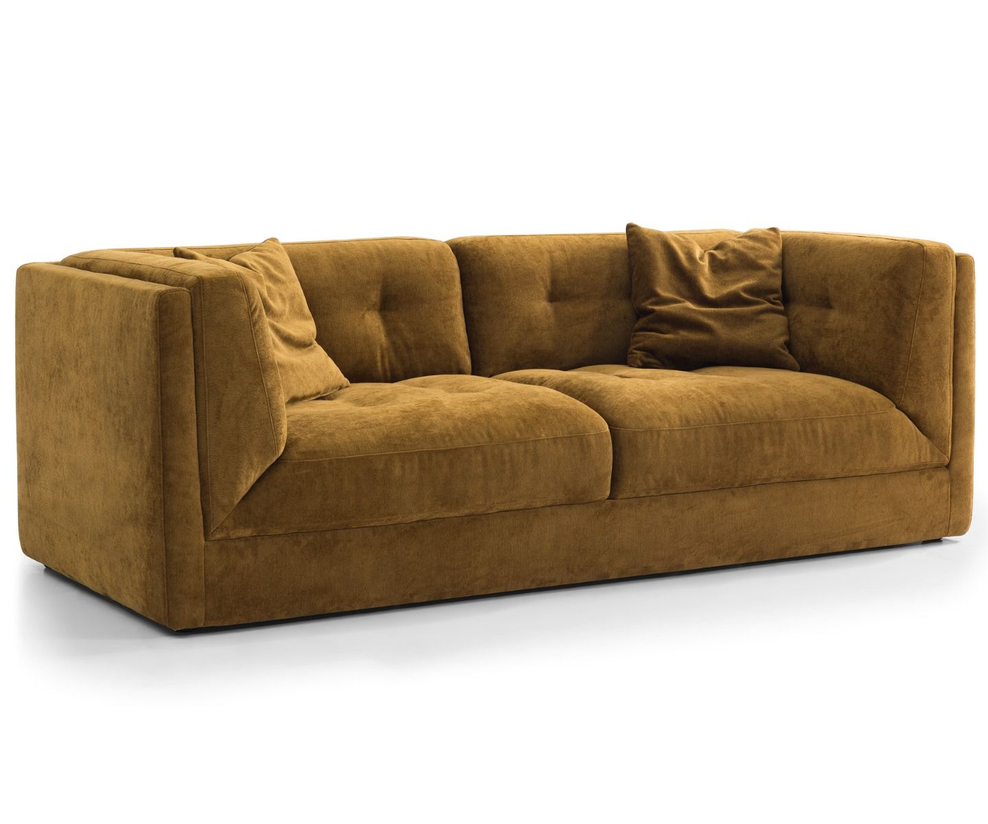 Keltainen löhösohva kolmen istuttavana edullisesti