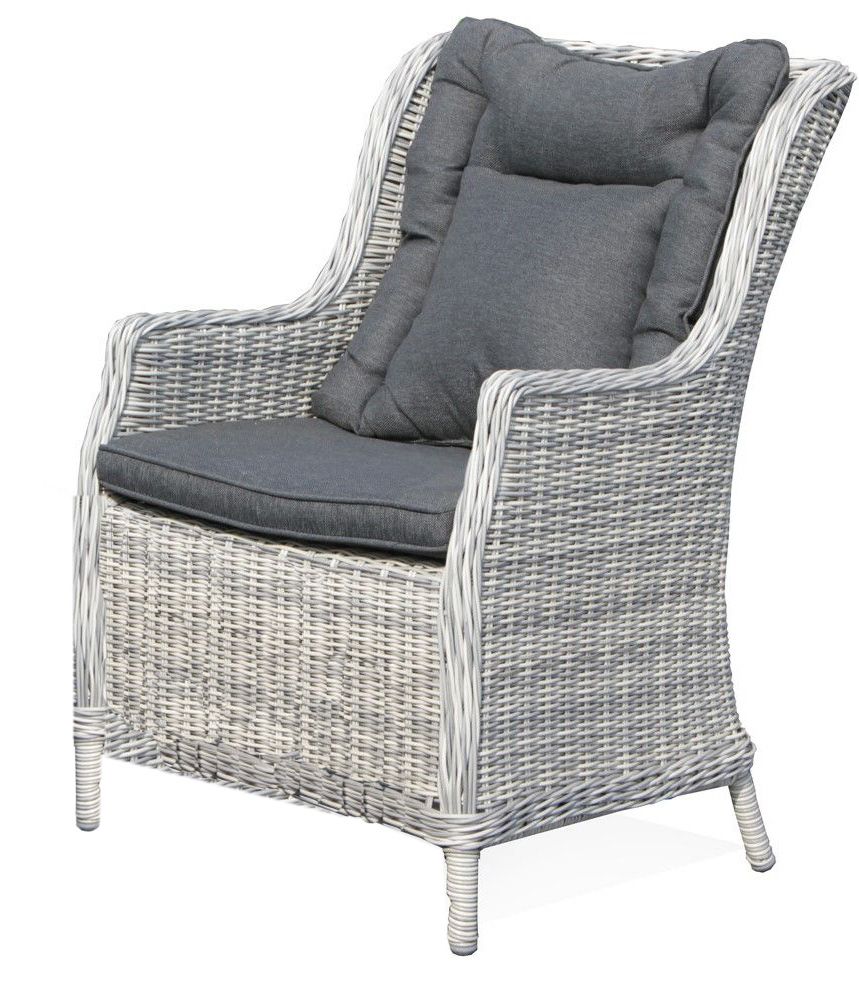 Osborne nojatuoli polyrottinki, vaaleanharmaa