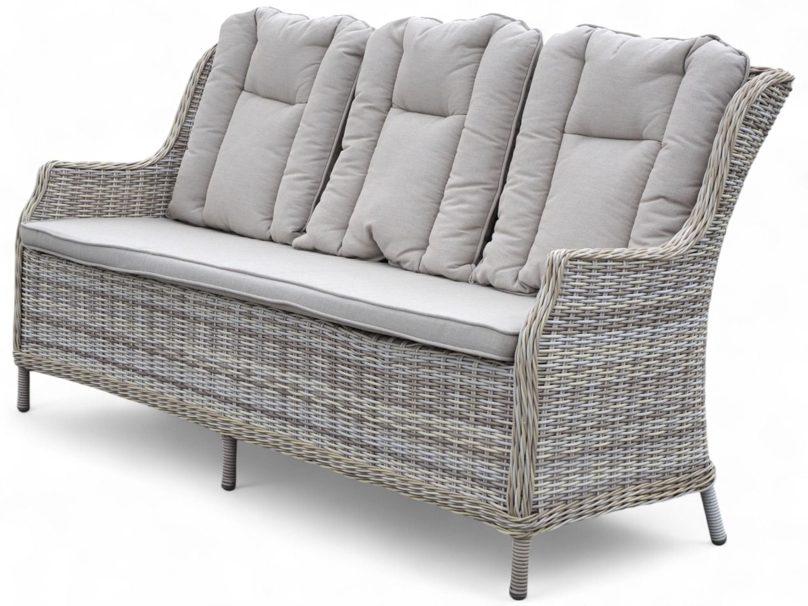 Osborne 3-istuttava polyrottinkisohva, vaaleanharmaa