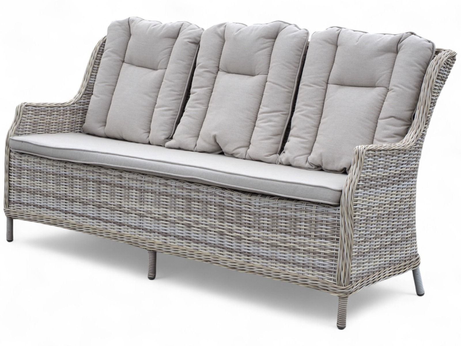 Osborne 3-istuttava polyrottinkisohva, vaaleanharmaa