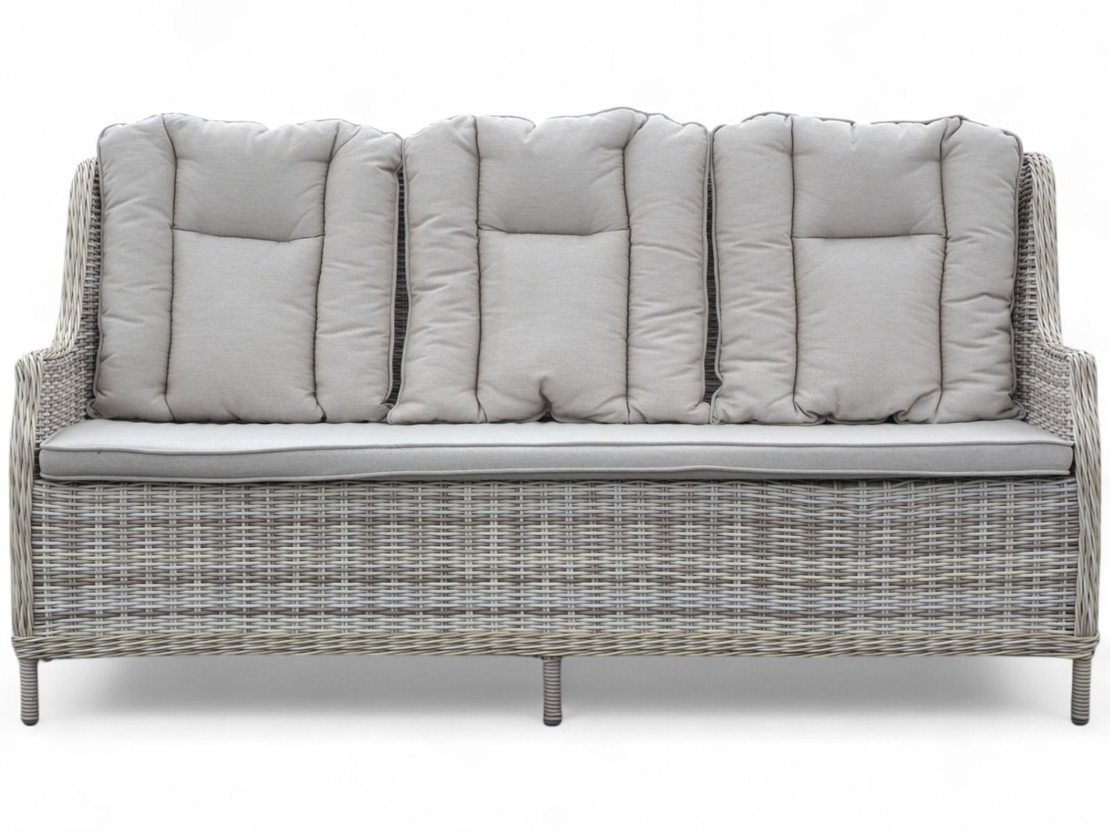 Osborne 3-istuttava polyrottinkisohva, vaaleanharmaa