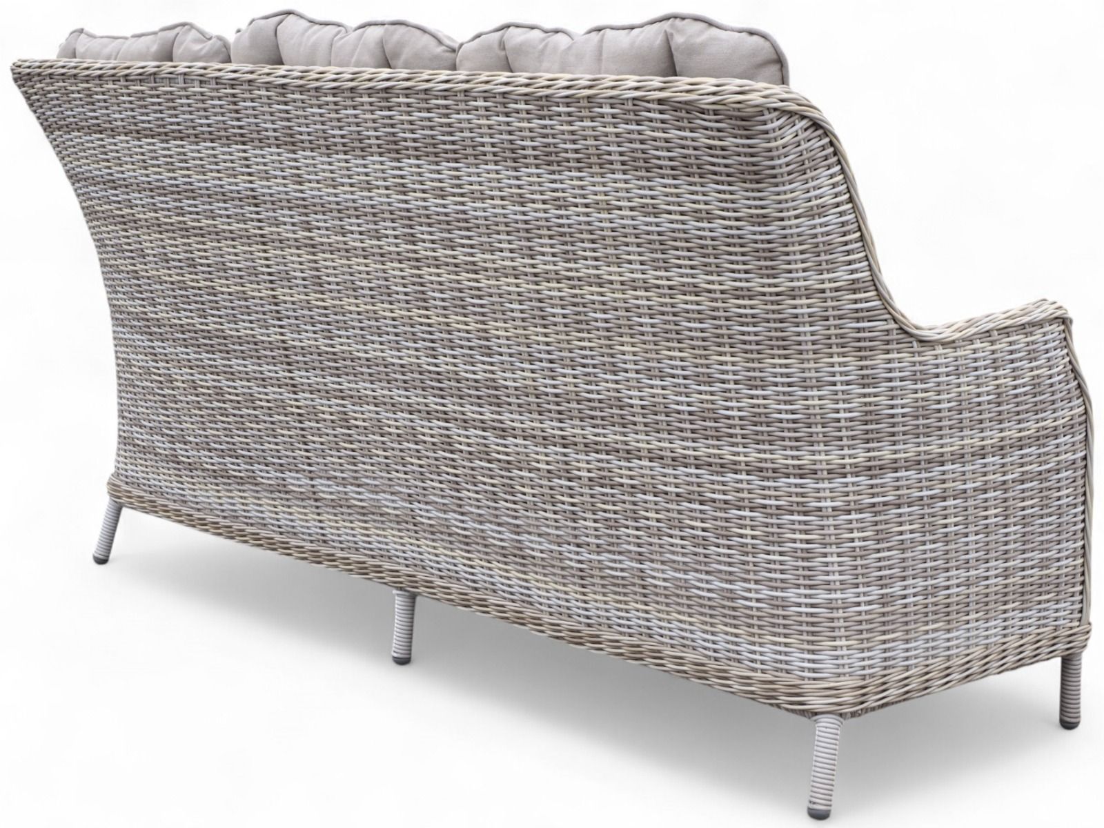 Osborne 3-istuttava polyrottinkisohva, vaaleanharmaa