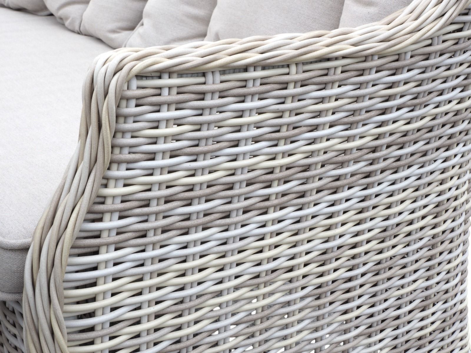 Osborne 3-istuttava polyrottinkisohva, vaaleanharmaa