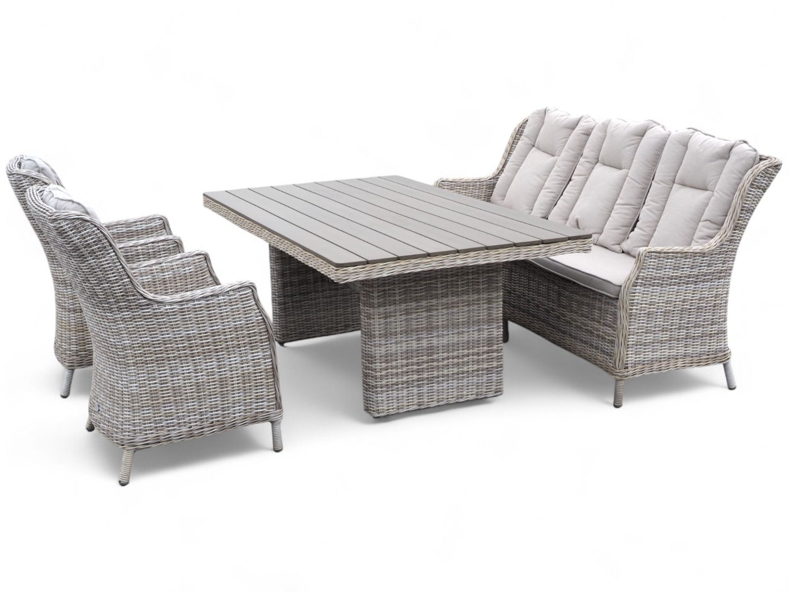 Osborne 3+1+1 ruokaryhmä ulkokäyttöön, polyrottinki