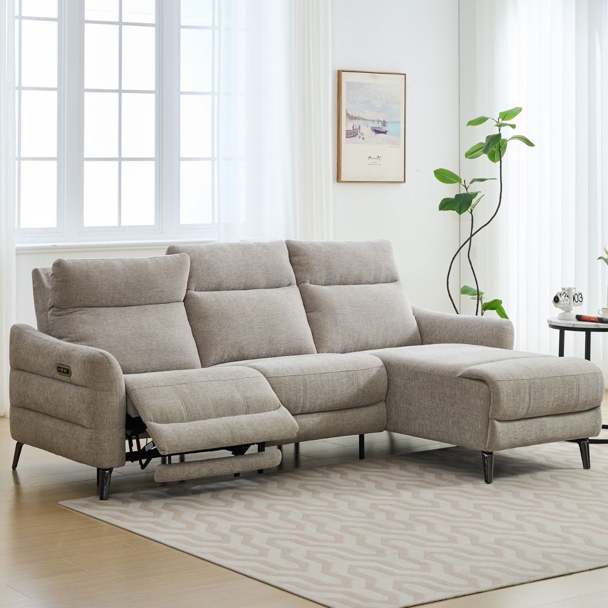 Oscar divaanisohva sähkömekanismilla, hiekanharmaa