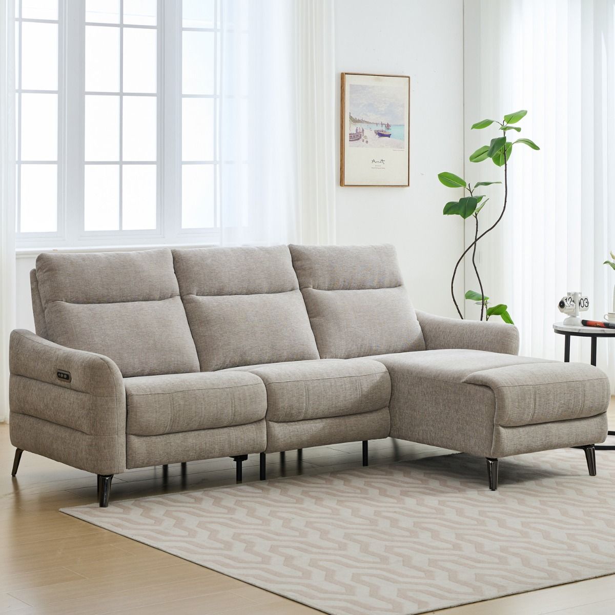 Oscar divaanisohva vaalea sähkömekanismilla