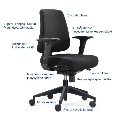 Oscar 5 työtuoli, musta