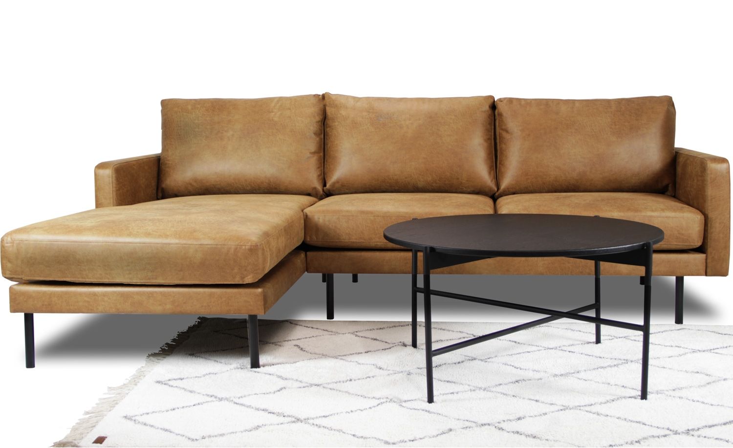 Nordic Copenhagen divaani nahkasohva, konjakki