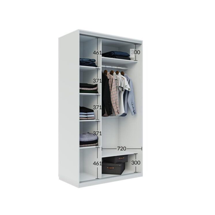 Otso liukuovikaappi 120 x 220 x 60 cm