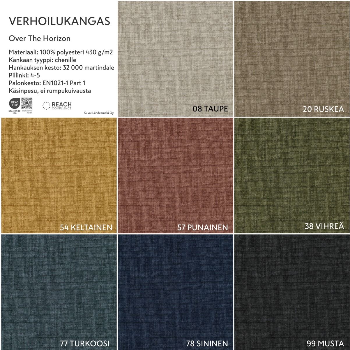 Dumbo avokulmasohva, eri värejä