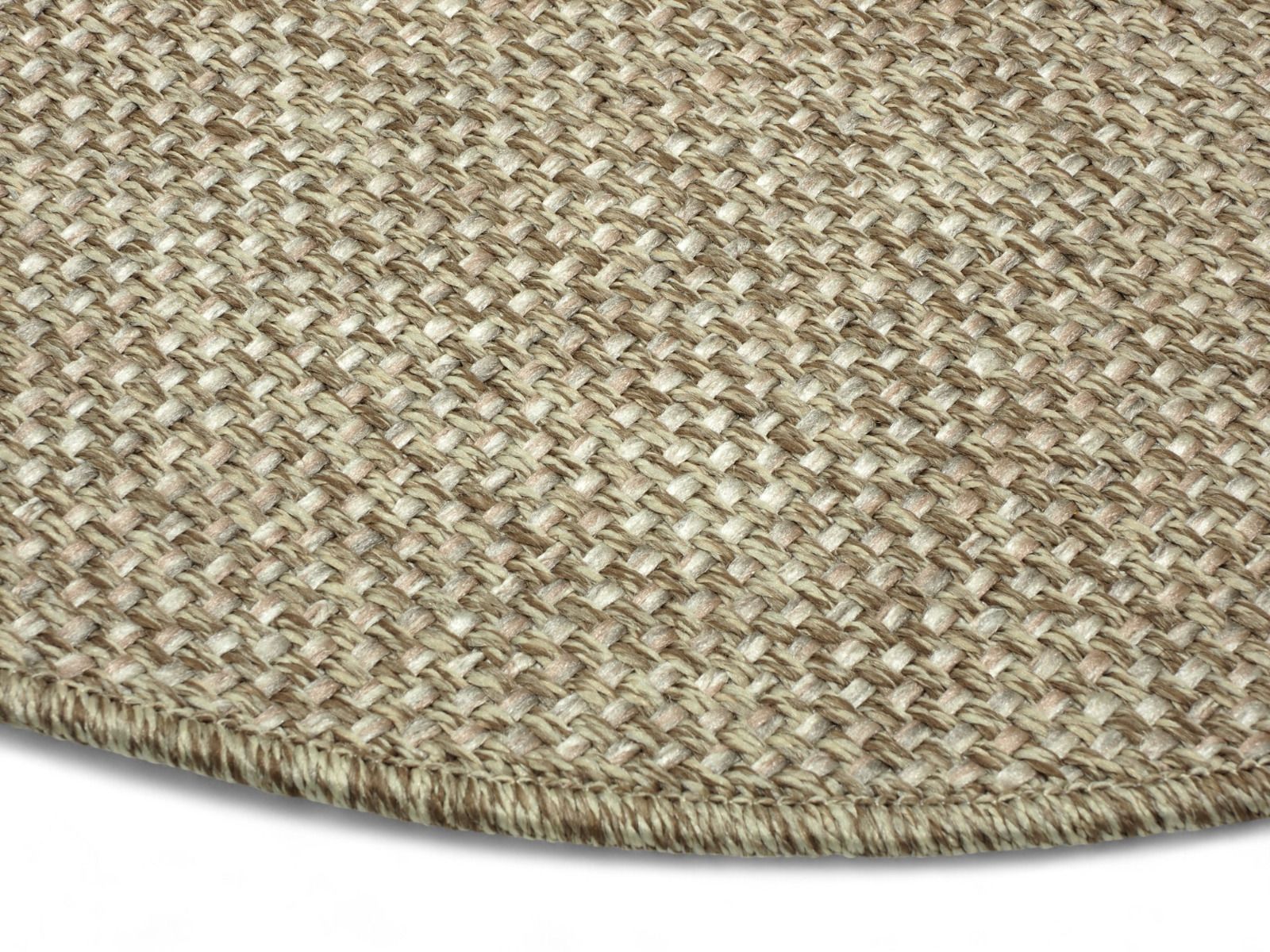 Oria pyöreä matto, ruudukas pellava, eri kokoja