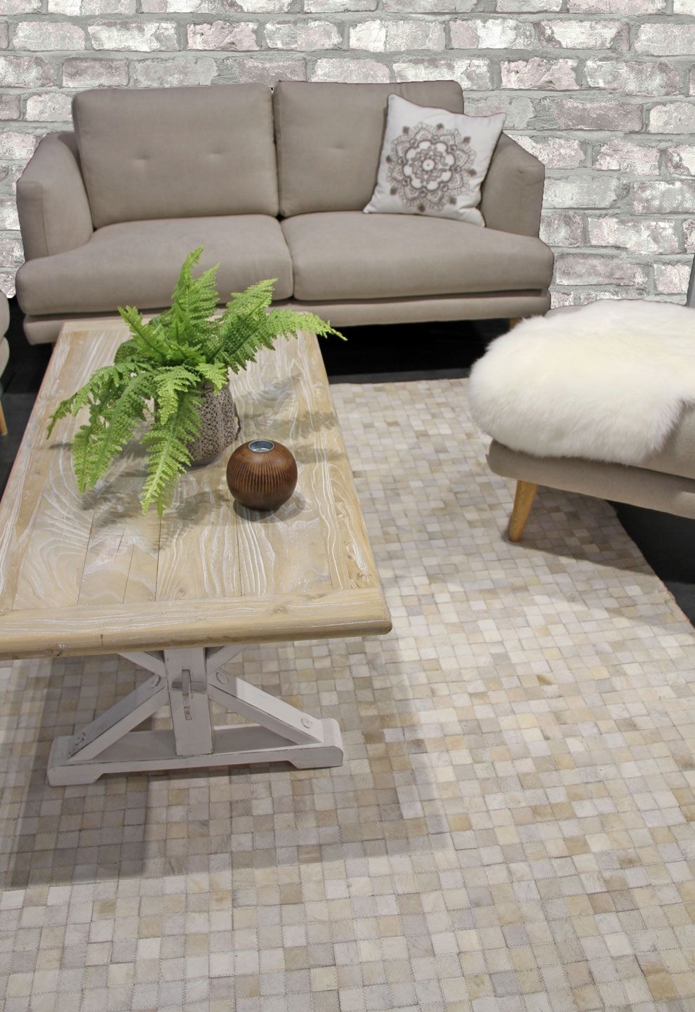 Härännahka palamatto, vaalea 160x230 cm