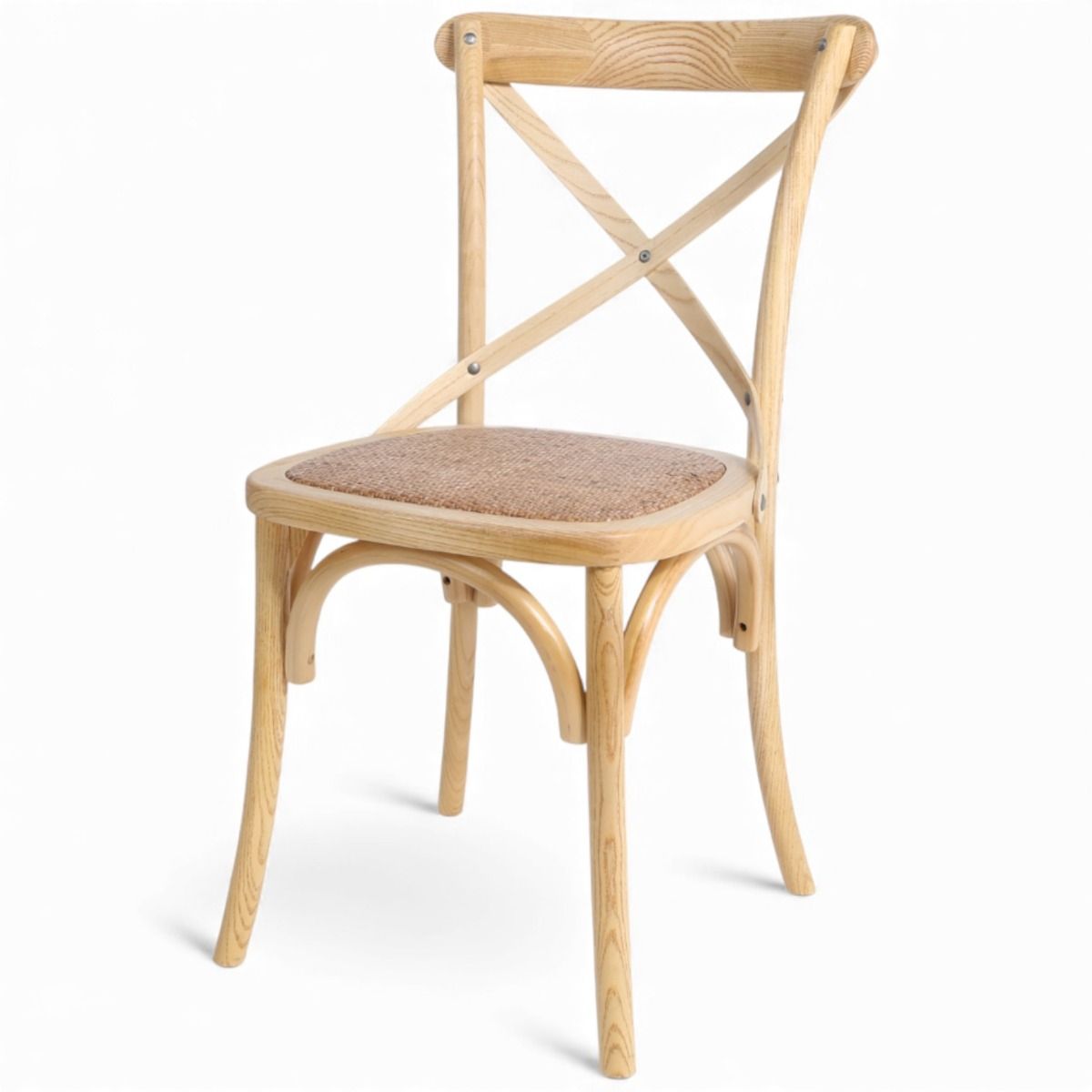 Palermo X-selkä ruokapöydän tuoli vaalea puunväri rottinki-istuimella