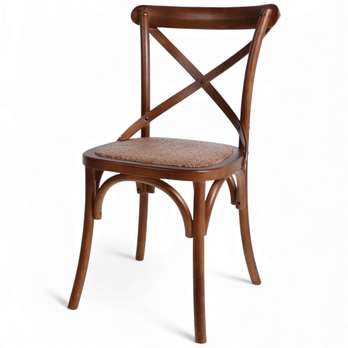 Palermo X-selkäinen ruokapöydän tuoli ruskea rottinki-istuimella