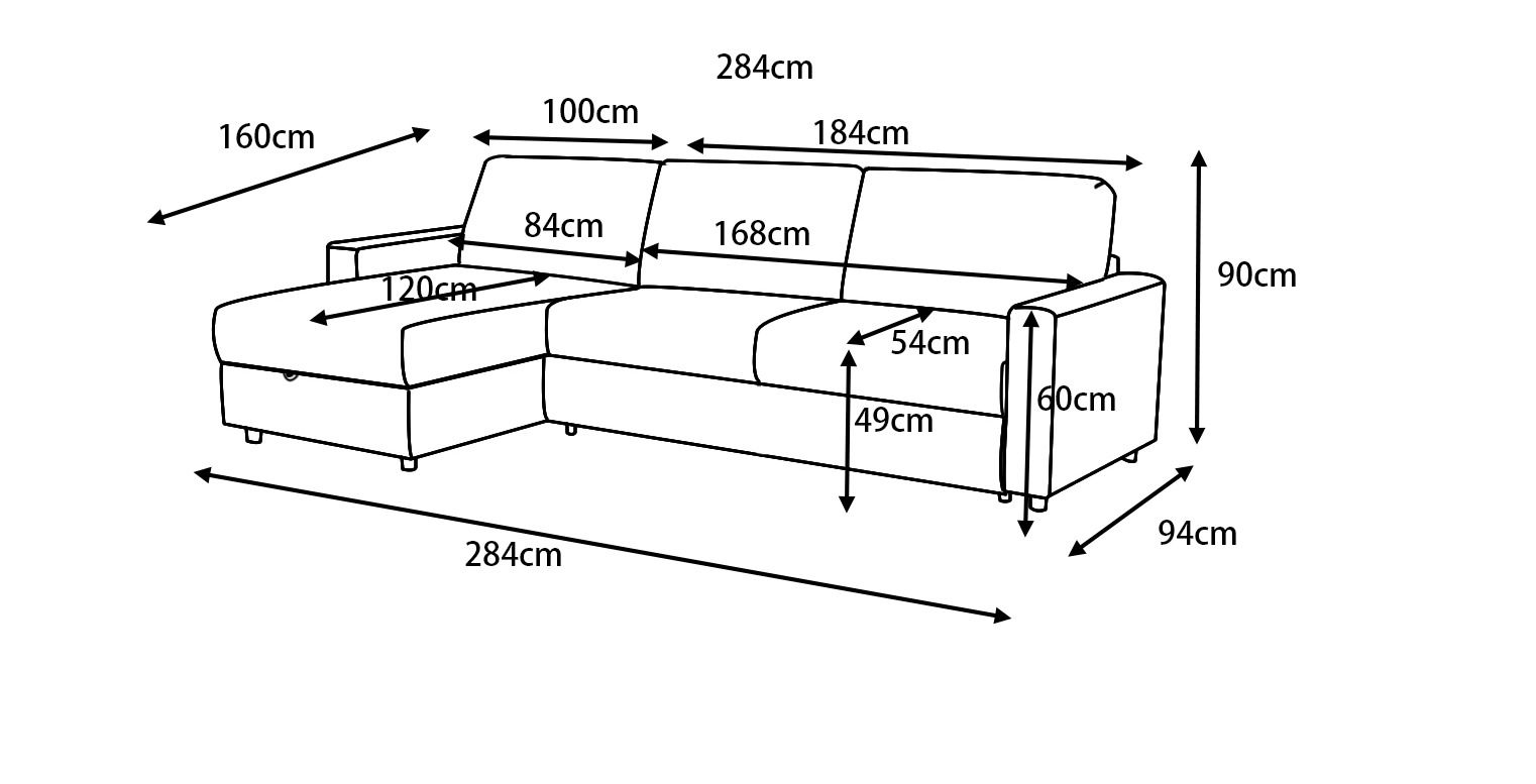 Pallas vuodesohva divaanilla, leveys 284cm!
