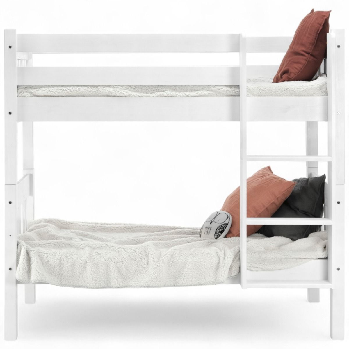 Nukkumatti pieni kerrossänky 70x155, valkoinen