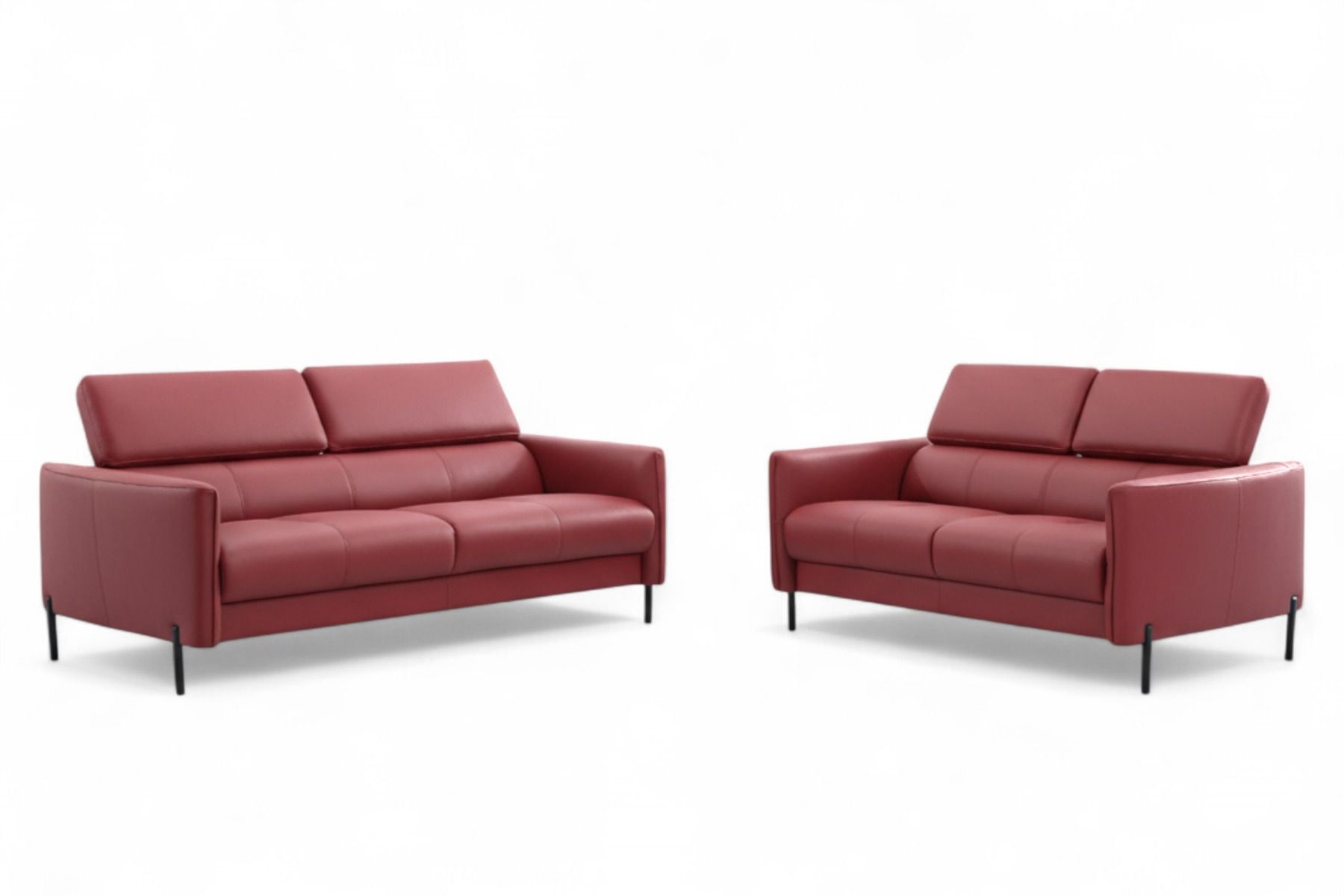 Pisa punainen sohvakalusto 3+2 nahkaa