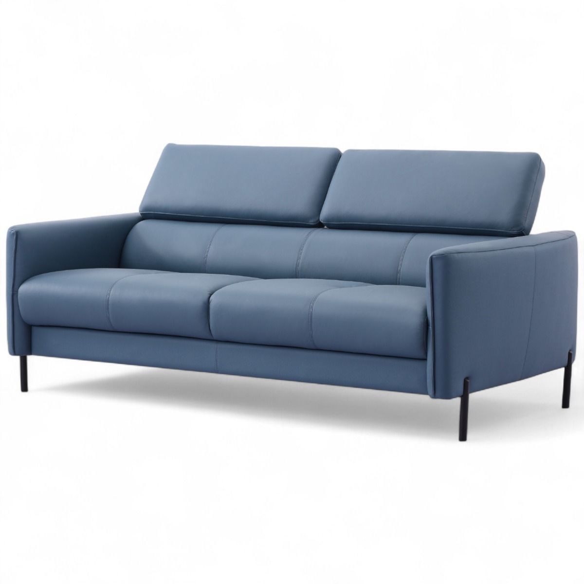 Pisa sininen nahkasohva 3-ist