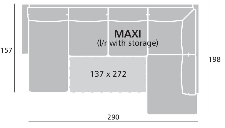 Polo MAXI U-kulmavuodesohva, eri värejä