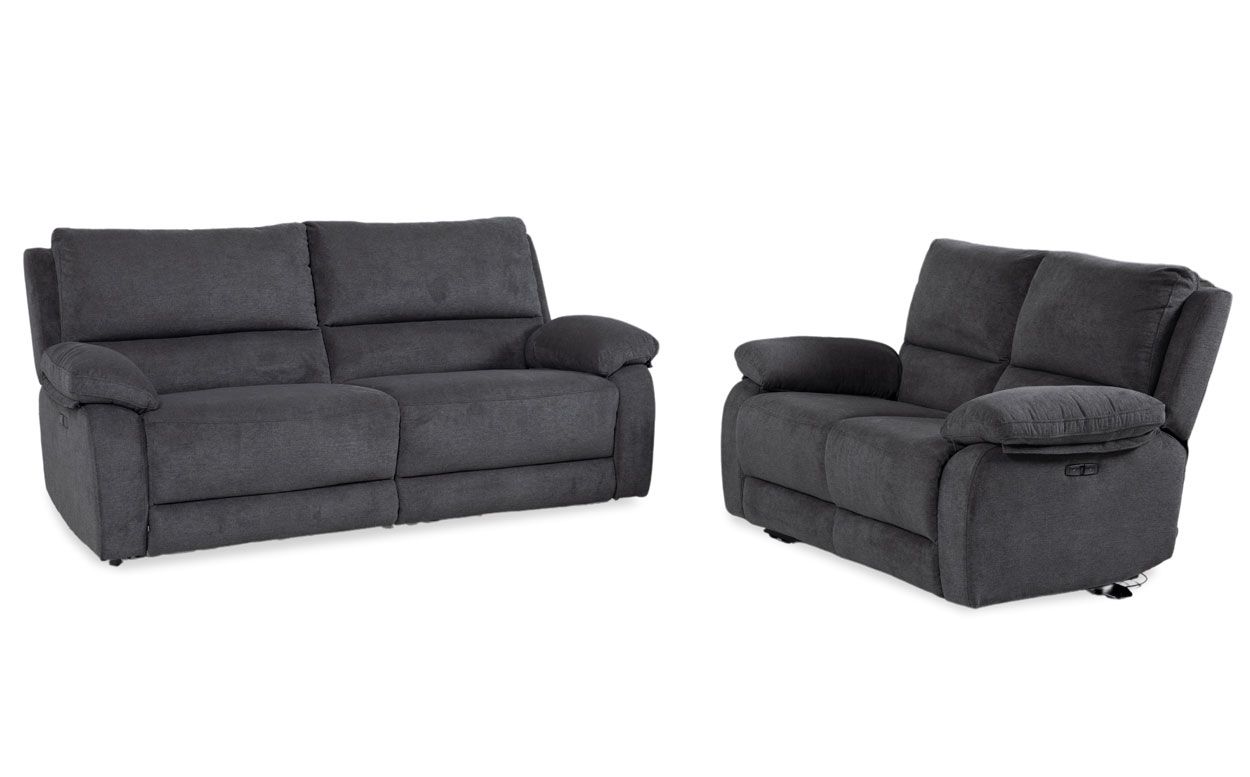 Portland 3+2 sähkörecliner sohvakalusto, harmaa