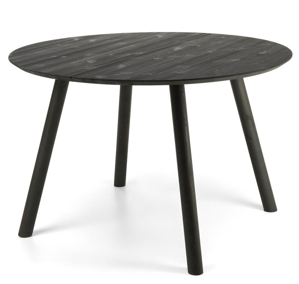 Musta pyöreä Pouta ruokapöytä neljälle hengelle