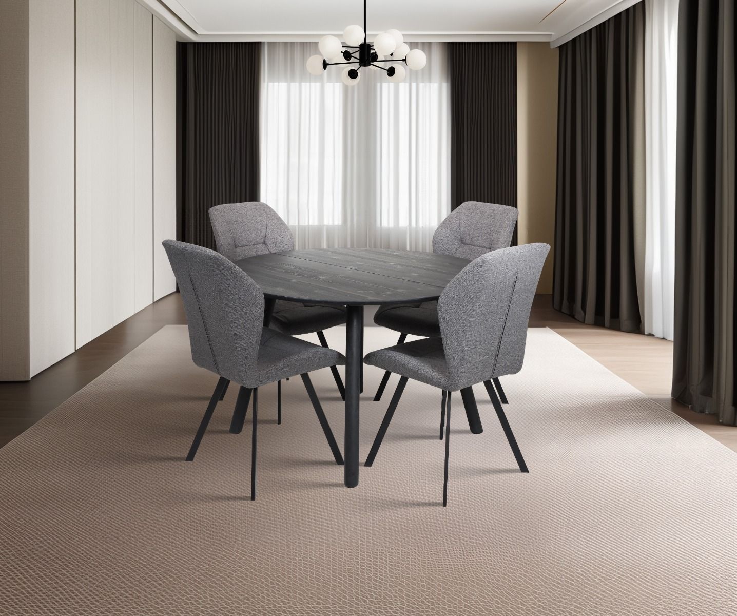 Pouta pyöreä ruokapöytä musta 115cm