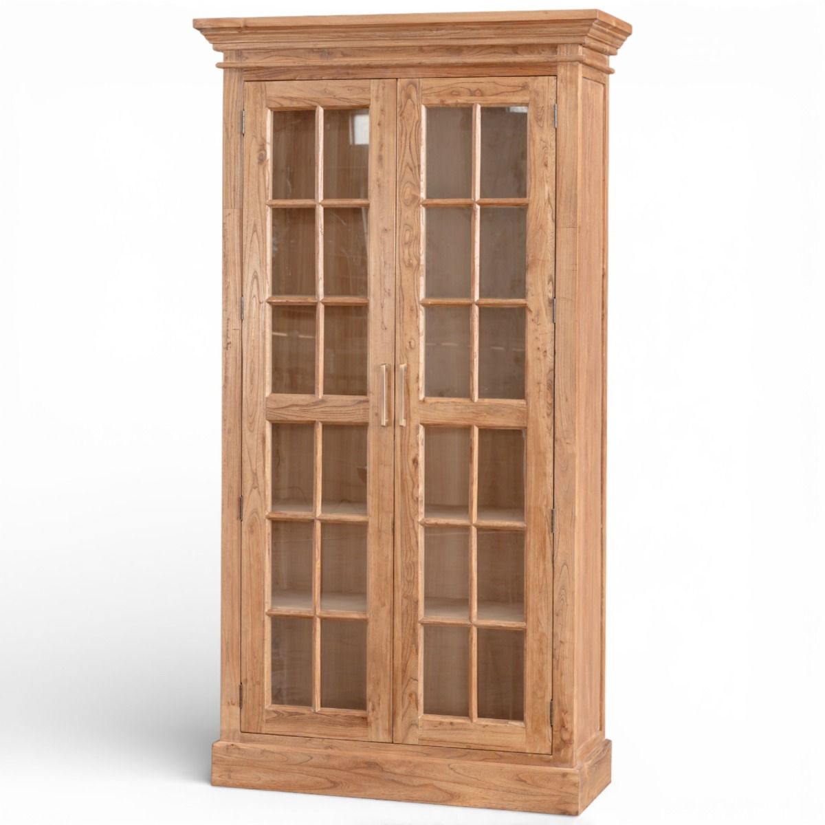 Provence korkea lasivitriini puunvärinen ja ruudukko-ovet