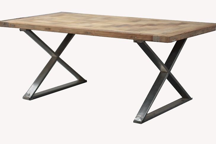 Provence Vintage -ruokapöytä metallijalalla 198 cm