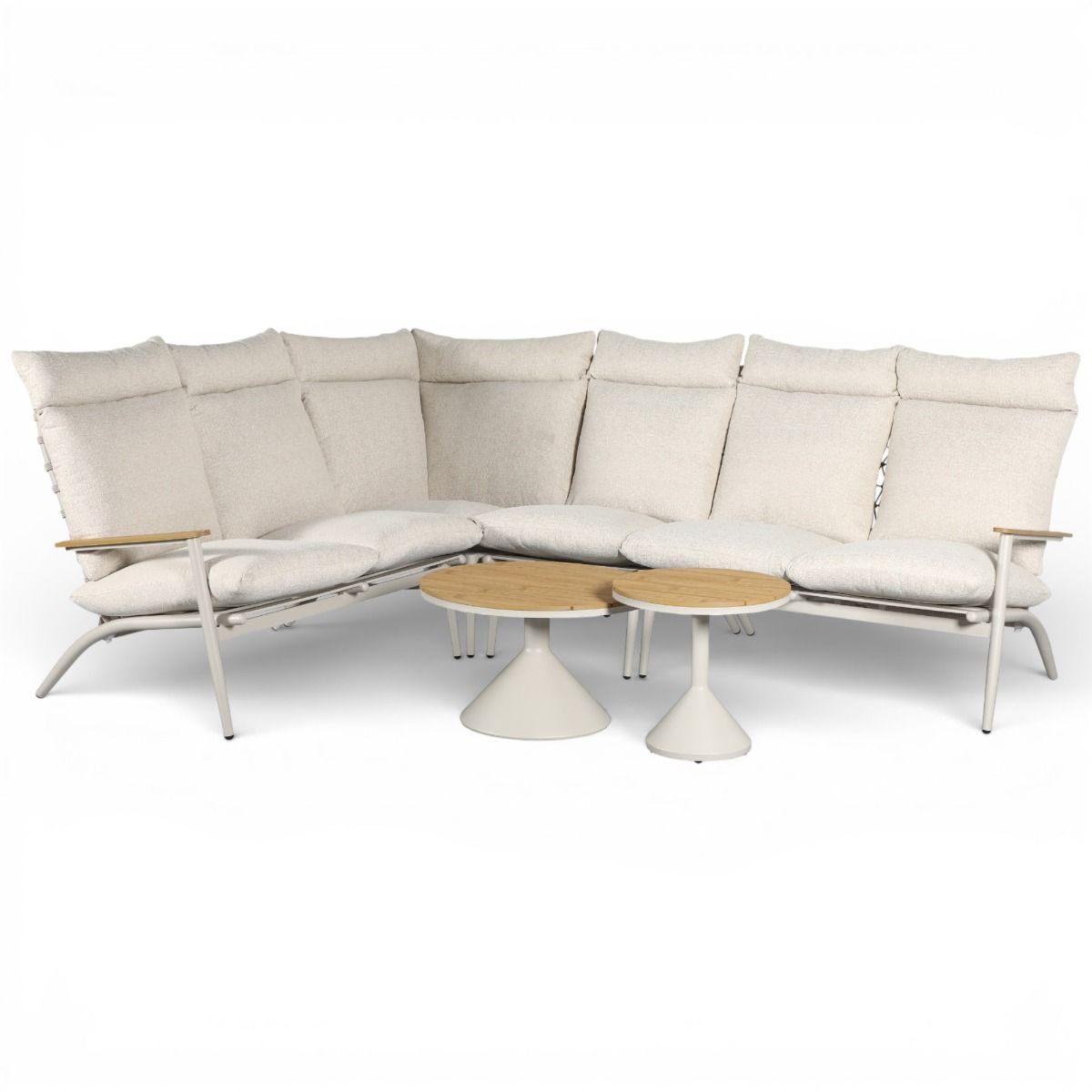 Puro korkeaselkäinen kulmasohva ulos vaalea