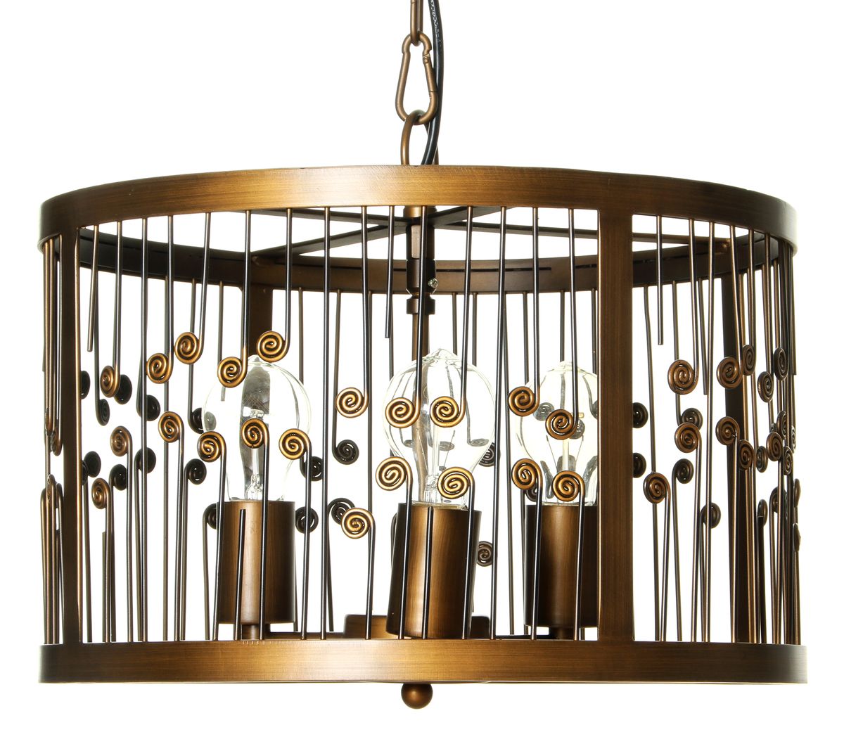 Rachel on pronssinsävyinen, metallista valmistettu riippuvalaisin, jonka ilmettä elävöittävät leikkisät koukeroyksityiskohdat. Kolmella lampunkannalla varustettu, avoin rakenne tarjoaa runsaasti valoa ja tekee valaisimesta monikäyttöisen – se sopii mainio