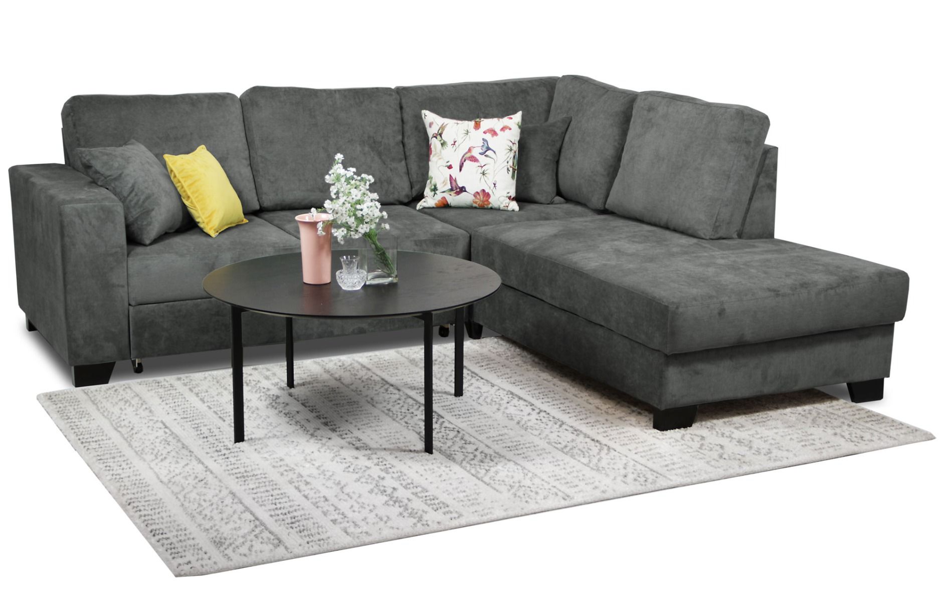 Rico avokulmasohva vuodemekanismilla, antrasiitti