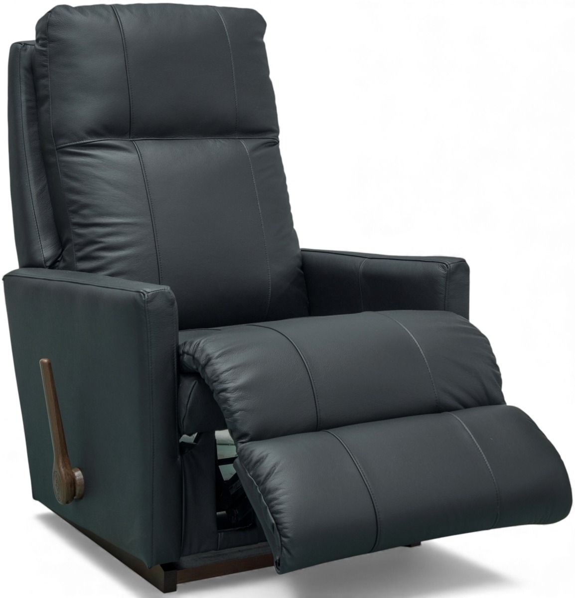 Rayna mekanismituoli reclinerillä ja mustalla nahkaverhoilulla