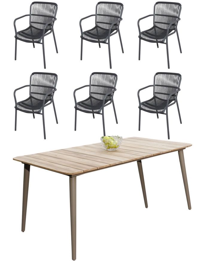 Reims ruokapöytä + tuolit, puutarhakaluste