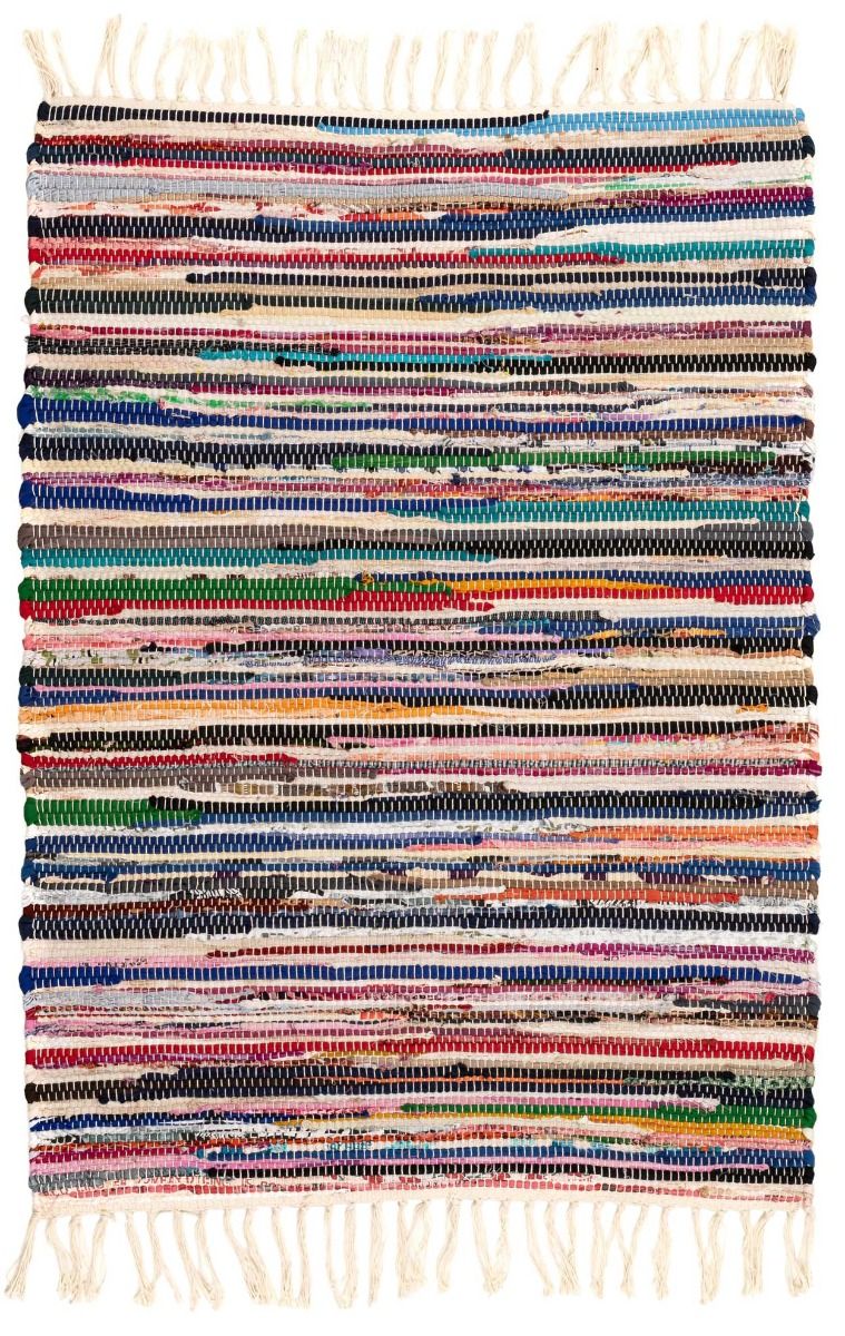 Ilona monivärinen räsymatto kierrätyspuuvillasta