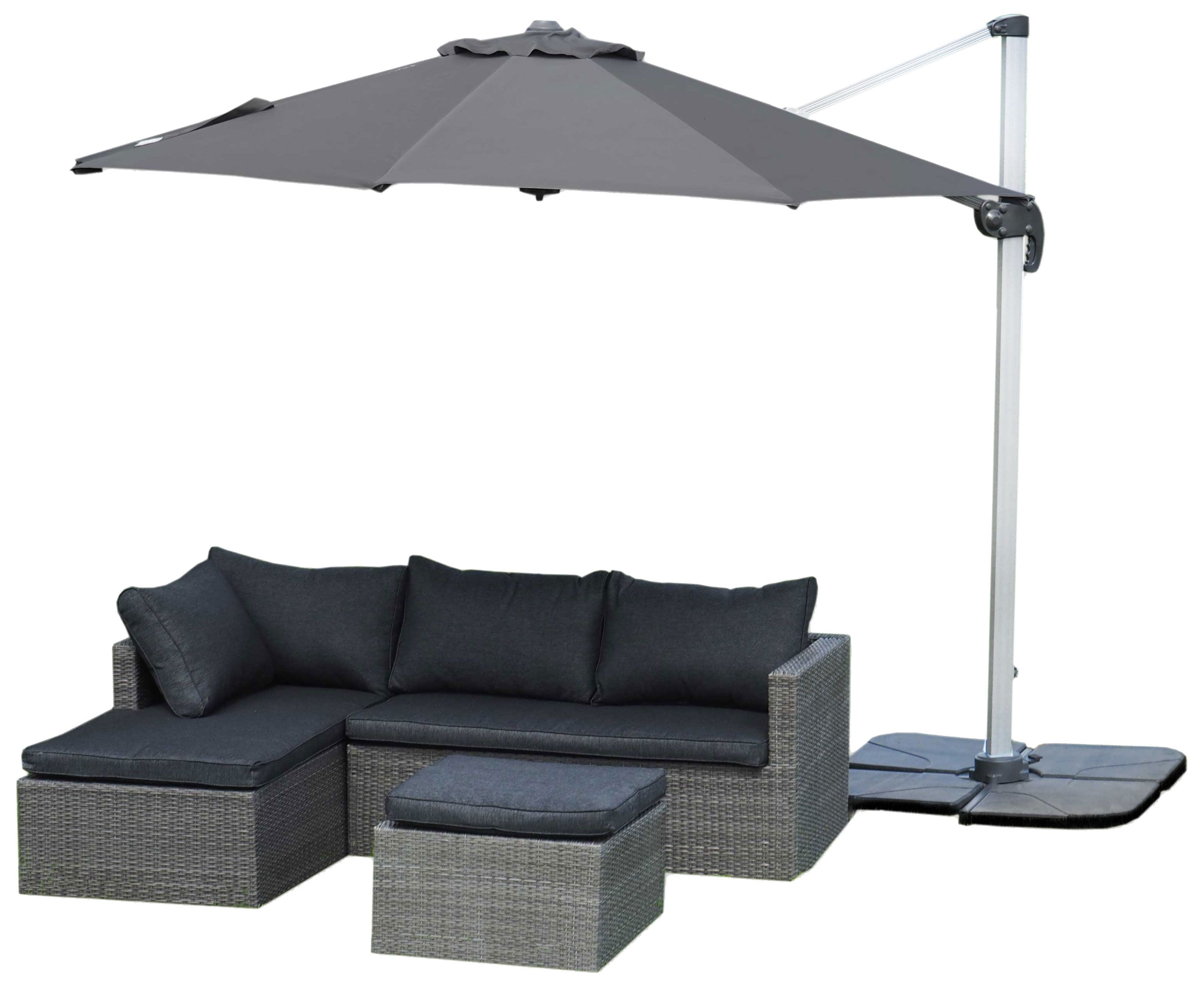 Roman aurinkovarjo 3m, harmaa