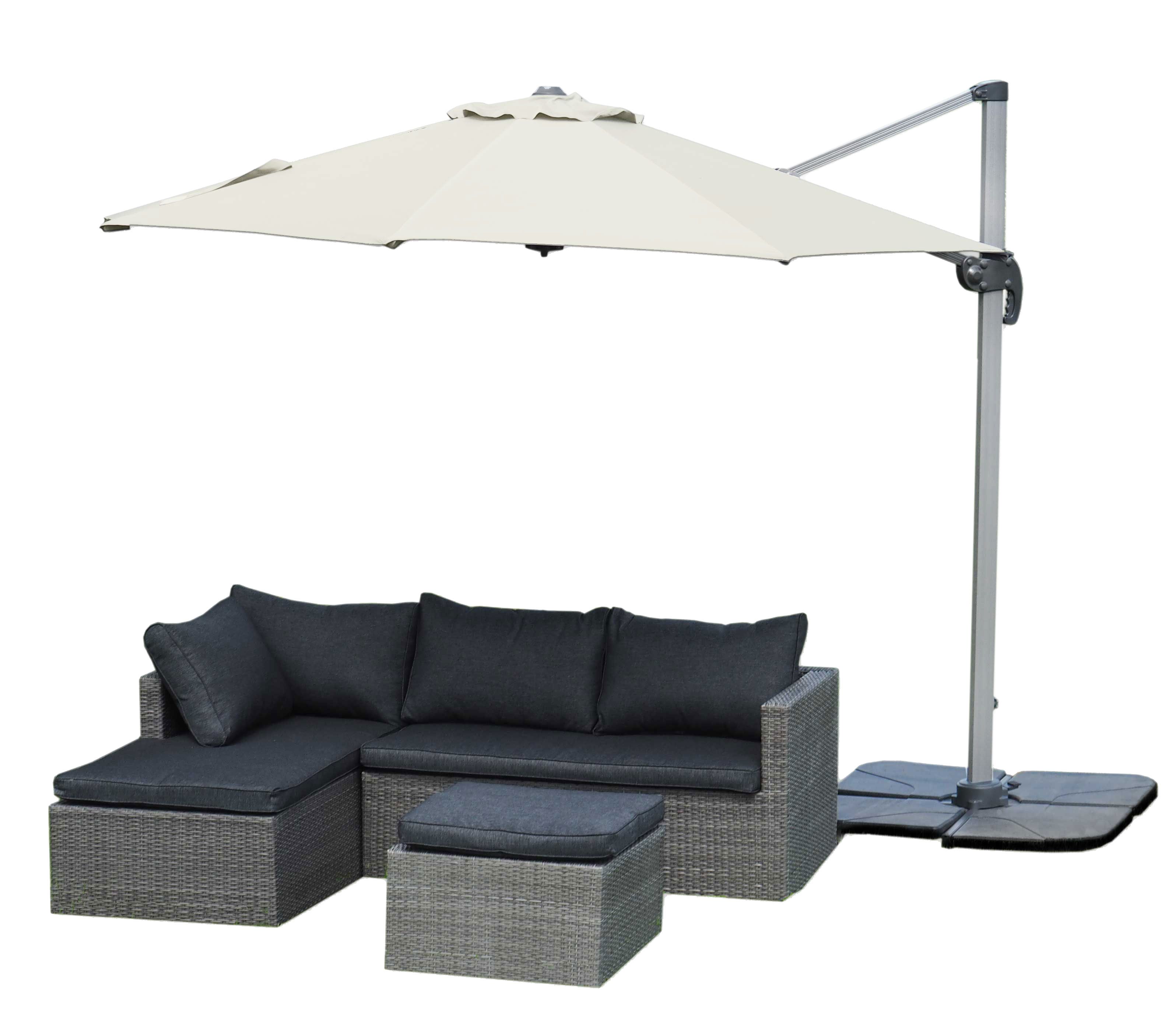 Roman aurinkovarjo 3,5m, valkoinen