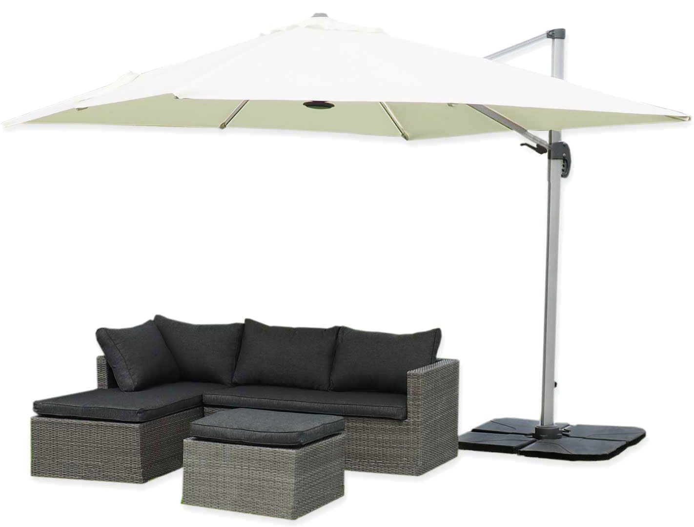 Roman aurinkovarjo 2,5 x 2,5m, valkoinen