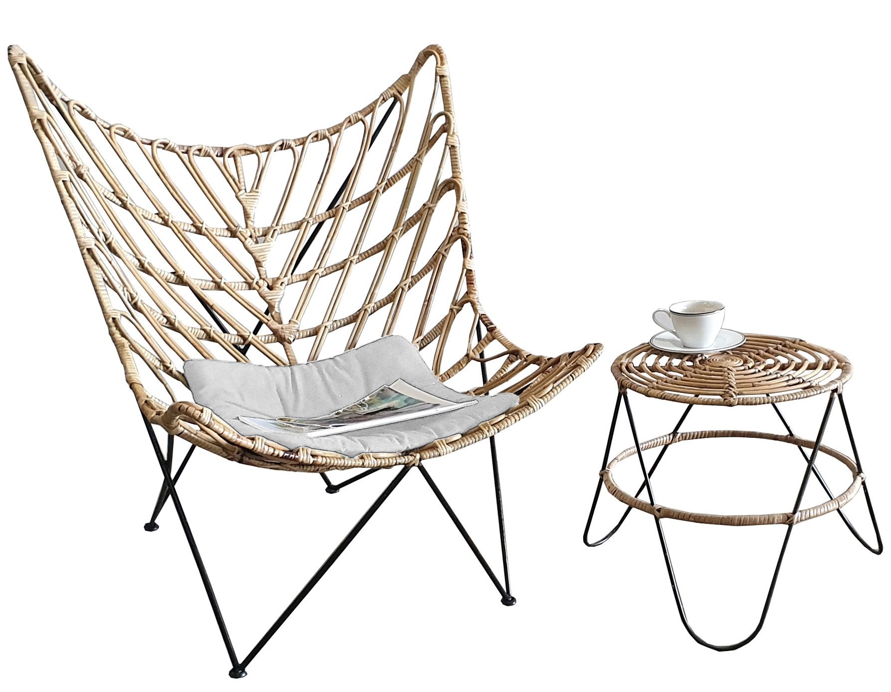 Tiko sivupöytä, rottinkia