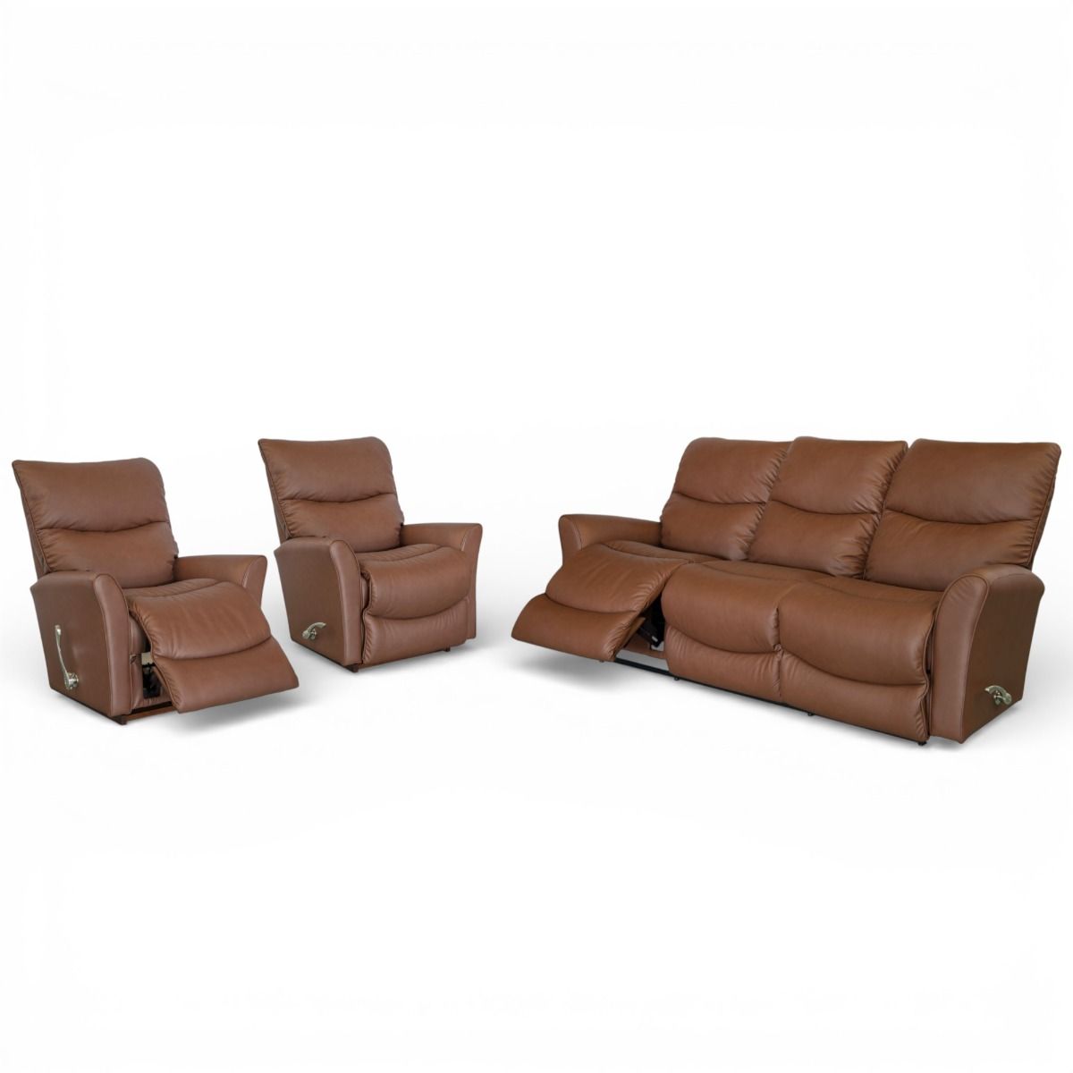 Rowan 3+1+1 ruskea nahkasohvakalusto La-Z-Boylta