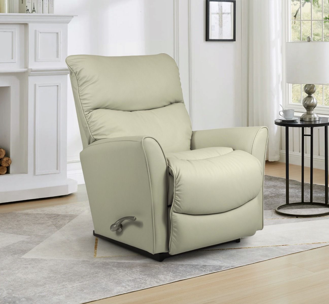 Taupen värinen recliner mekanismituoli La-Z-Boy Rowan olohuoneessa