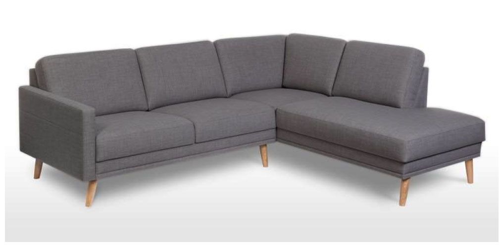 Rumba avokulmasohva, harmaa