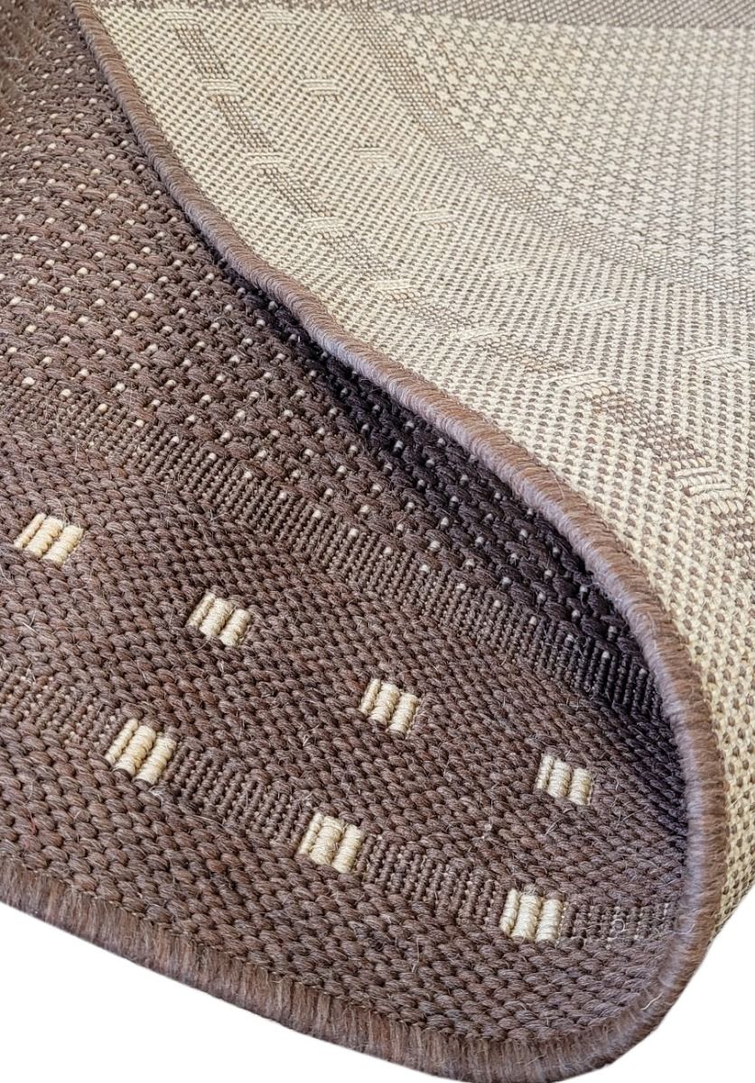 Ruutu käytävämatto, ruskea, lev.100 cm