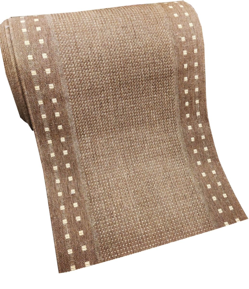 Ruutu käytävämatto, ruskea, lev.100 cm