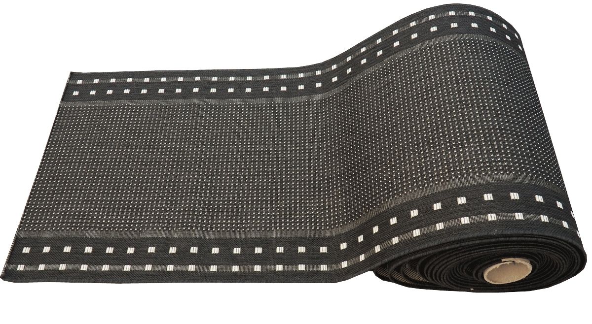 Ruutu käytävämatto 80cm lev, musta