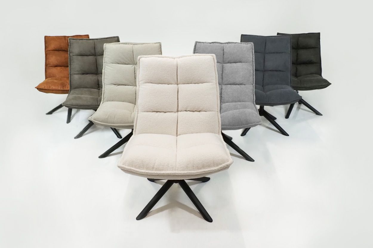 Flow lepotuoli pyörivä, vaaleanharmaa