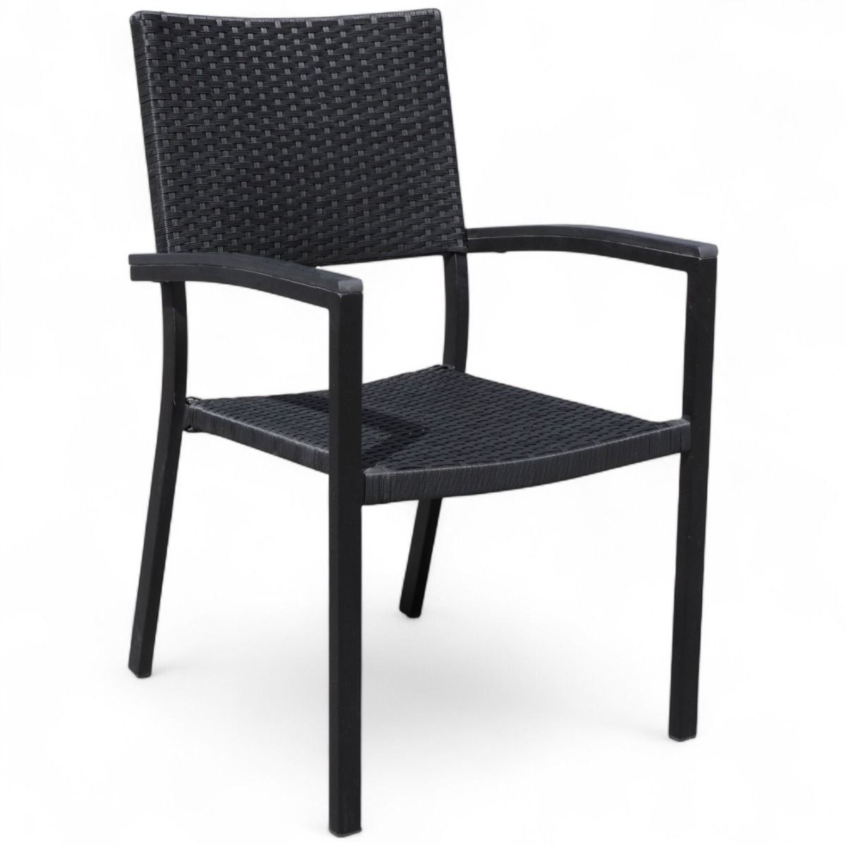 Musta polyrottinkituoli säänkestävillä materiaaleilla