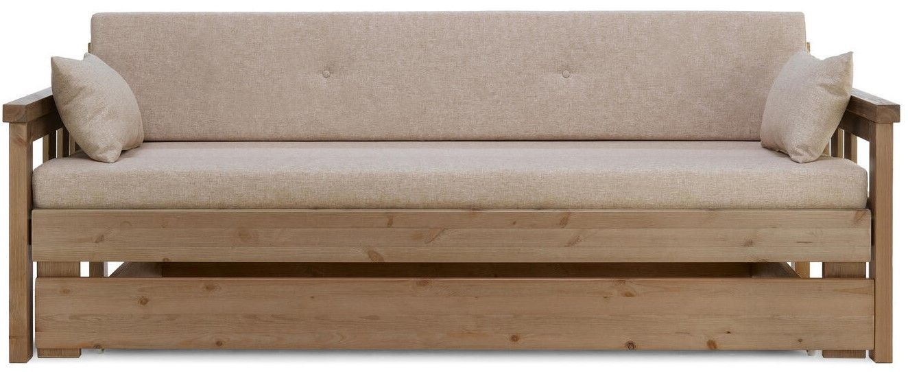 Sami 3-ist laverisohva vuodevaatelaatikolla, ruskea