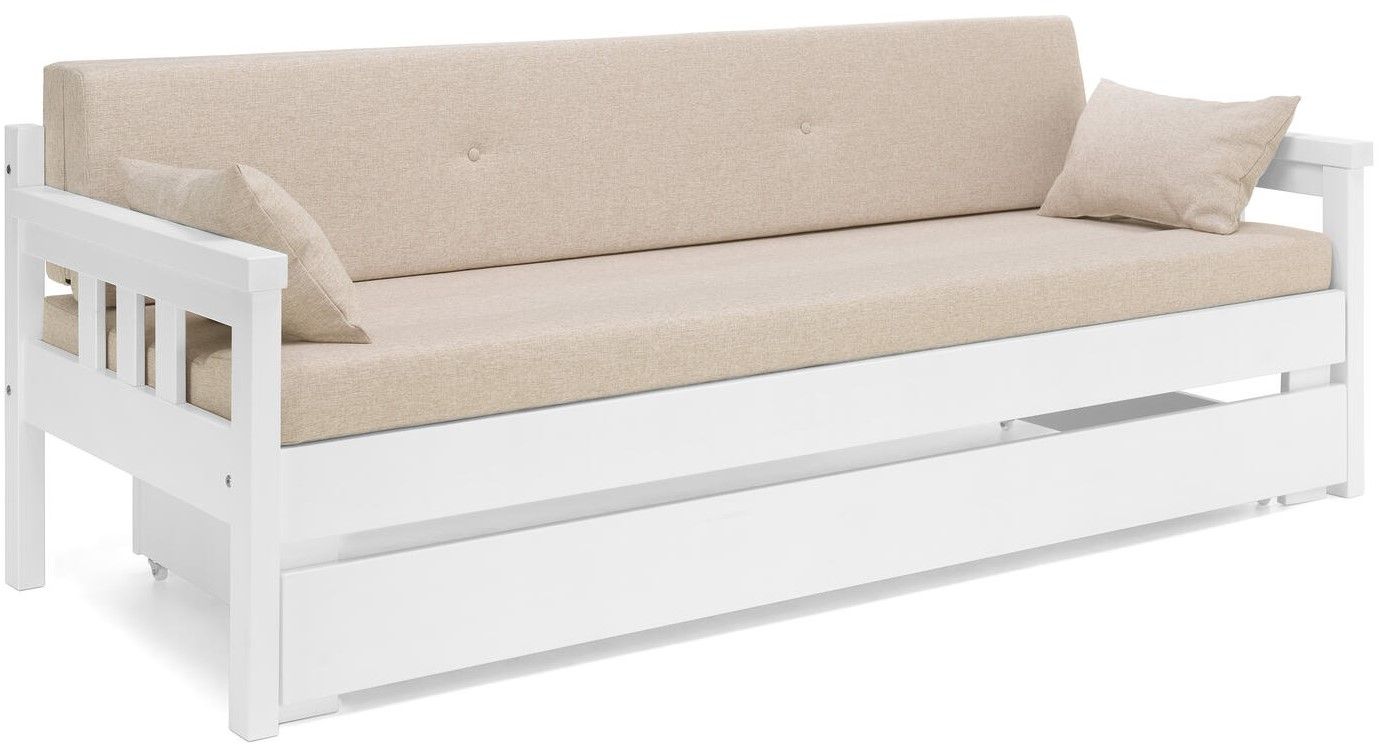 Sami 3-ist laverisohva vuodevaatelaatikolla, valkoinen