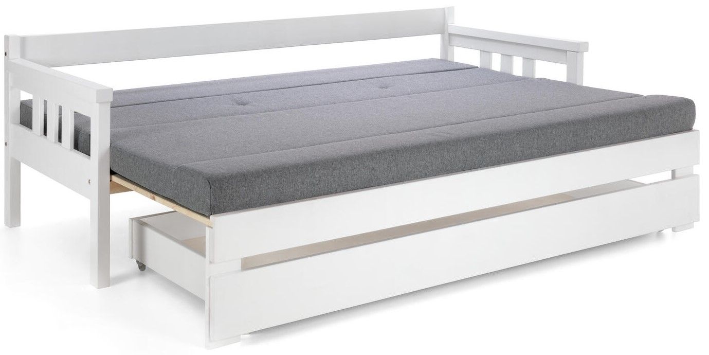 Sami 3-ist laverisohva vuodevaatelaatikolla, valkoinen